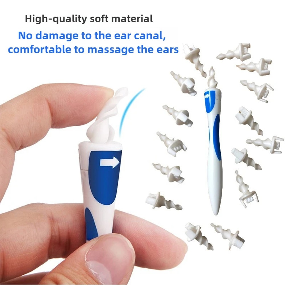 Ear Wax Remover Tool Portable Spiral Cleaner With Soft Silicone 16 Replacement Tips For Easy Earwax 2