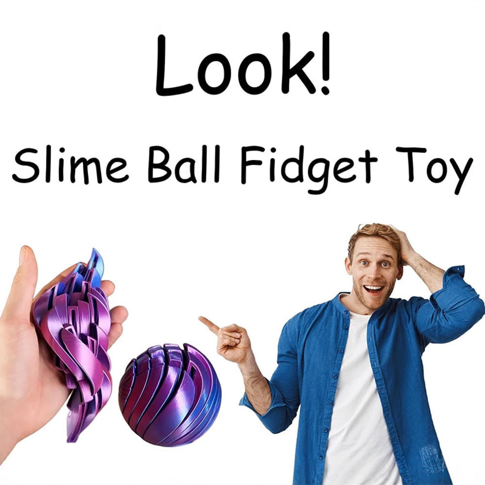 Printed Slime Ball Fidget Toy Twistsphere Gear Liquid Flow Ball With Rotating Design Stress Relief 2