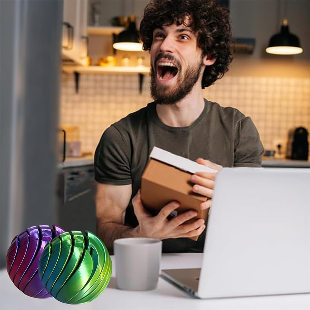 Printed Slime Ball Fidget Toy Twistsphere Gear Liquid Flow Ball With Rotating Design Stress Relief 3