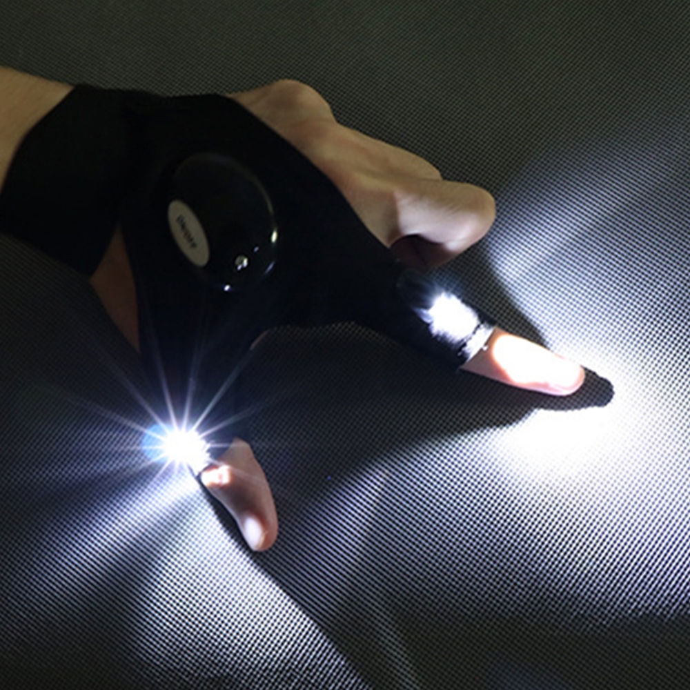 LED Waterproof Flashlight Gloves For Hiking Running Cycling Camping Fingerless Outdoor Gear 1
