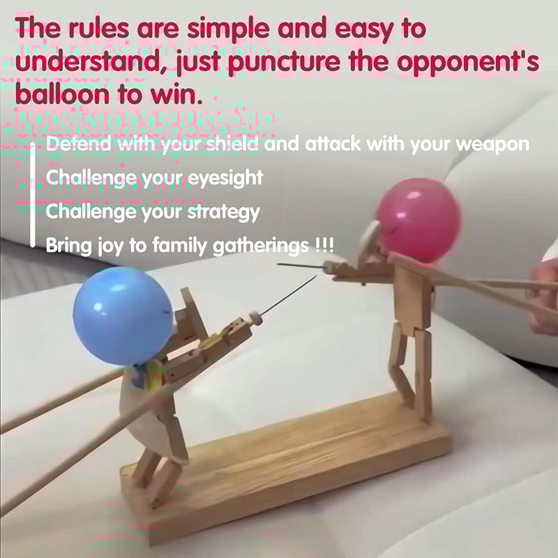 Handmade Double Battle Poke Balloon Toy Head, Interactive Parent-Child Toy for Creative Play