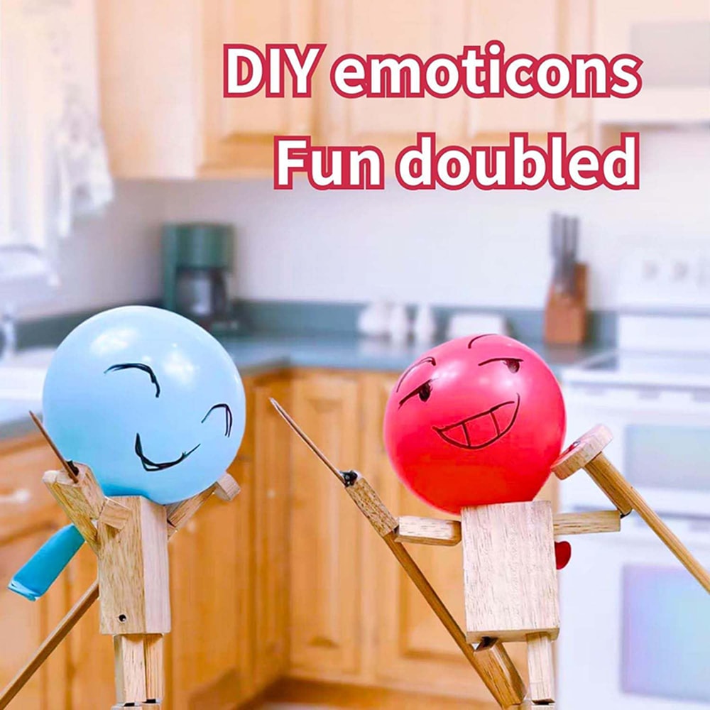 Handmade Double Battle Poke Balloon Toy Head, Interactive Parent-Child Toy for Creative Play