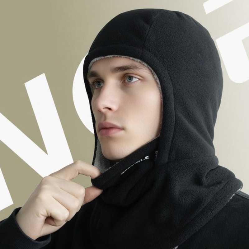 Windproof Cycling Cap Fleece Balaclava For Cold Weather Thermal Hood And Hat For Skiing Coldproof W 1