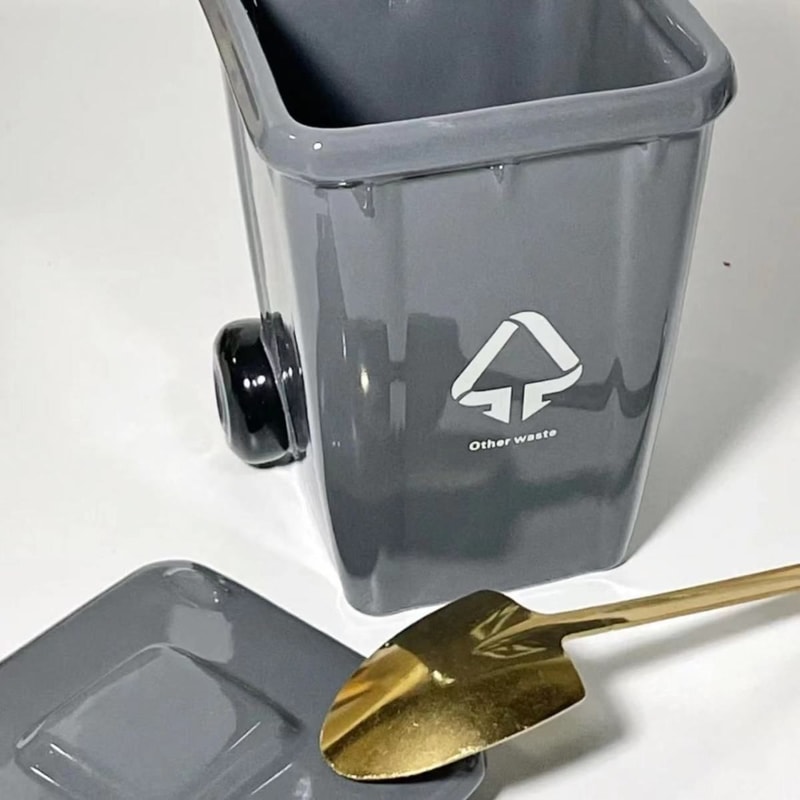 Trendy Green Office Coffee Mugs Funny Trash Can Ceramic Mug Breakfast Milk Oat Cups Kawaii Couple W 1