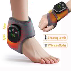portable electric ankle and wrist massager, 5-speed infrared heat, vibration therapy for relaxation