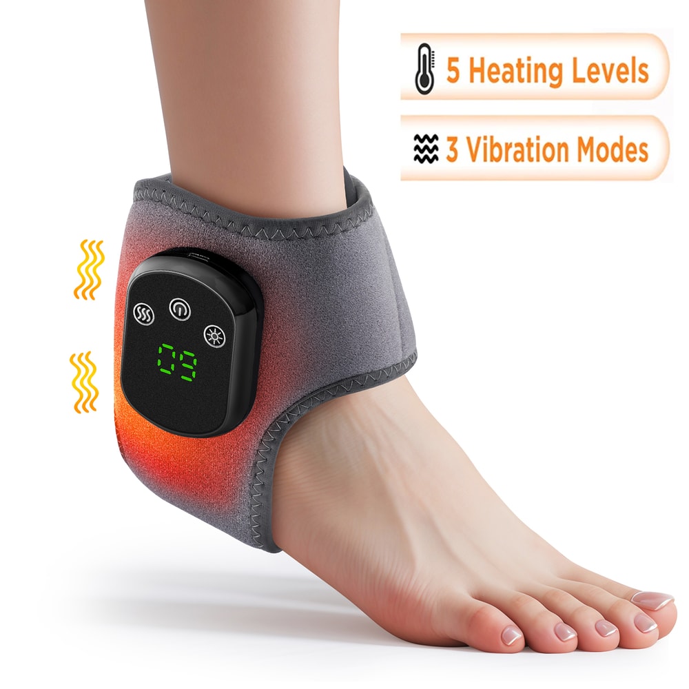 Portable Electric Ankle And Wrist Massager 5Speed Infrared Heat Vibration Therapy For Relaxation 7