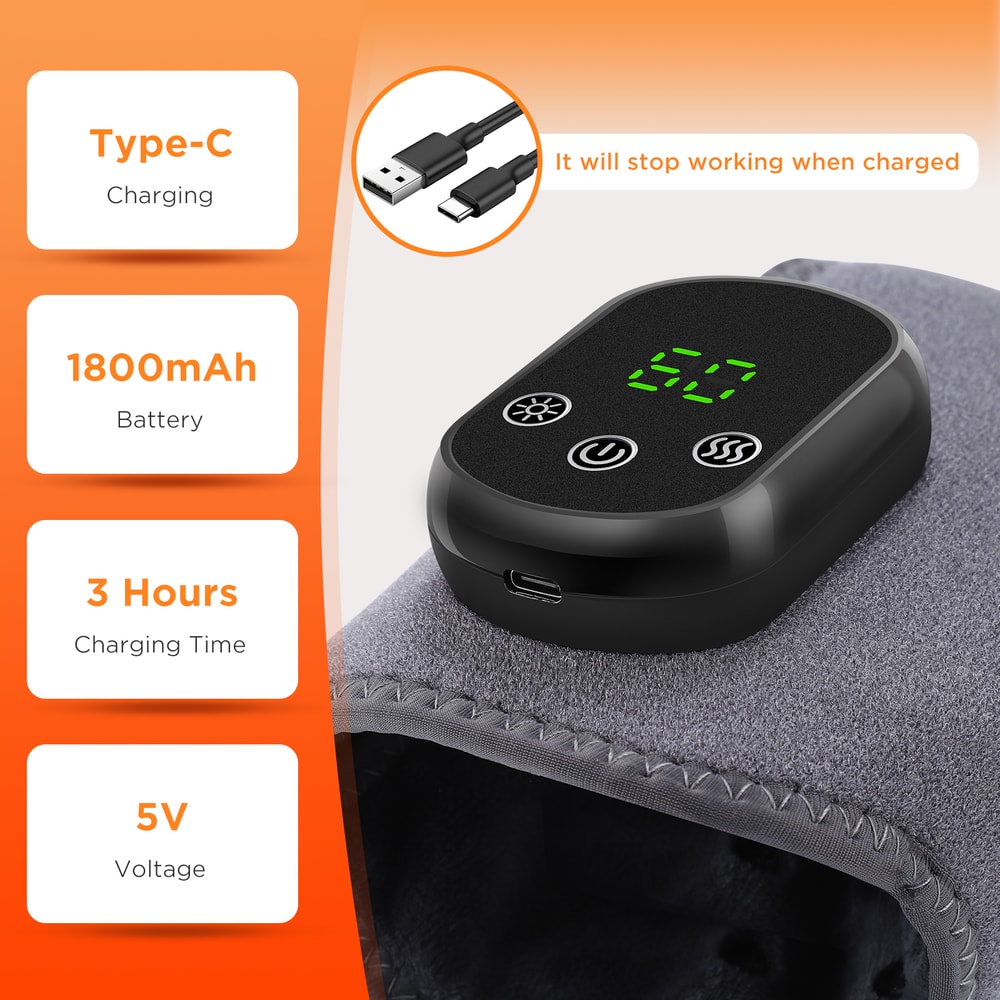 Portable Electric Ankle And Wrist Massager 5Speed Infrared Heat Vibration Therapy For Relaxation 5