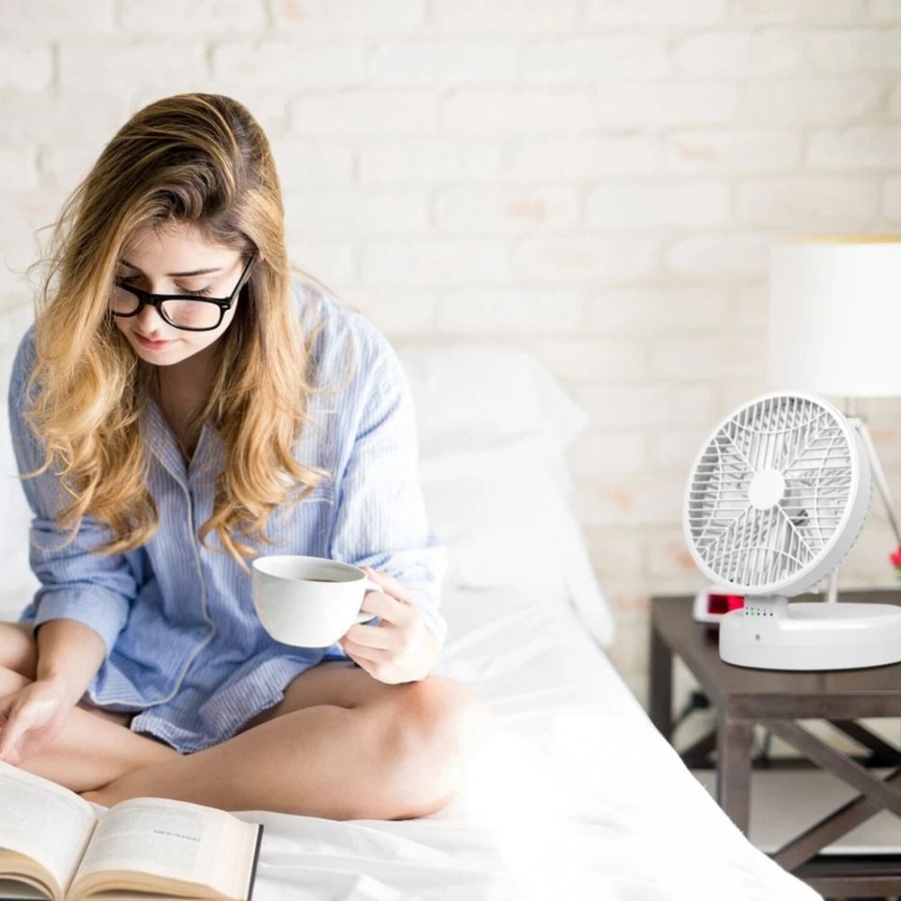 WallMounted Portable Desktop Fan Rechargeable Adjustable Wind Speeds Quiet Brushless Motor 4