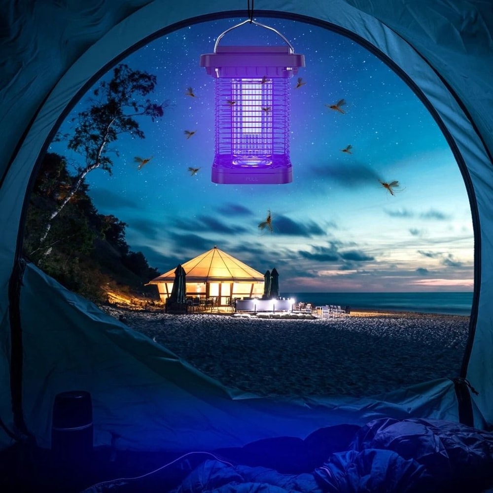 Outdoor Solar Powered Mosquito Fly Bug Zapper Insect Killer Lamp UV Light Waterproof Electric Trap 11