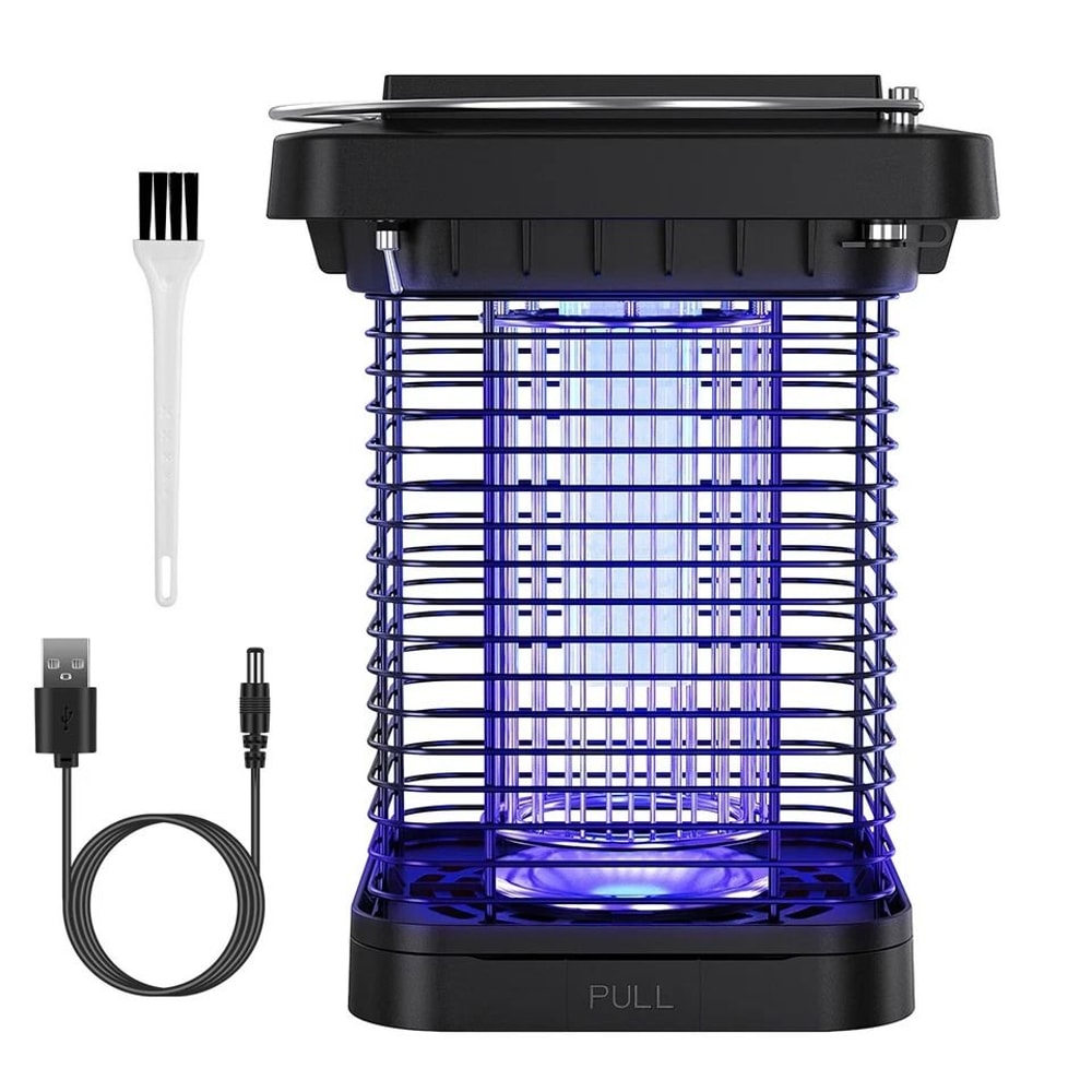 Outdoor Solar Powered Mosquito Fly Bug Zapper Insect Killer Lamp UV Light Waterproof Electric Trap 1