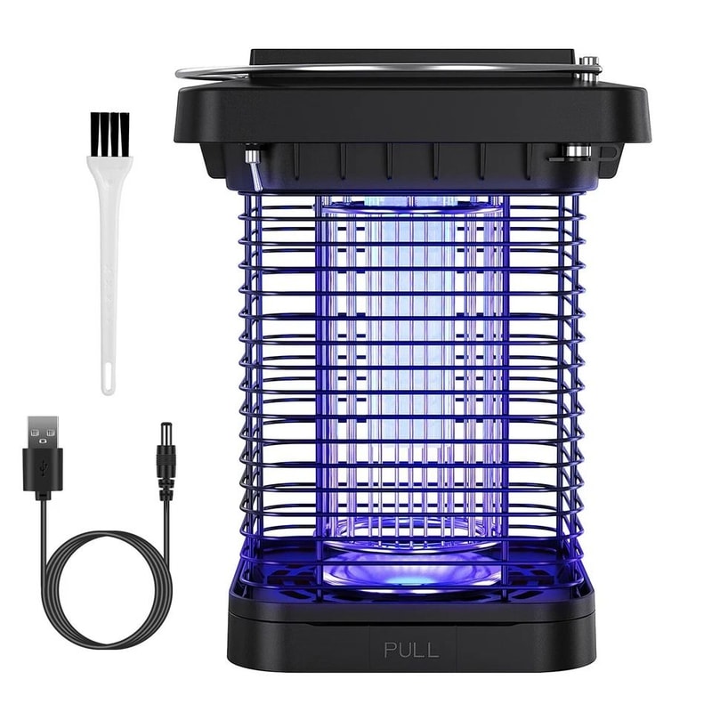 Outdoor Solar Powered Mosquito Fly Bug Zapper Insect Killer Lamp UV Light Waterproof Electric Trap 1