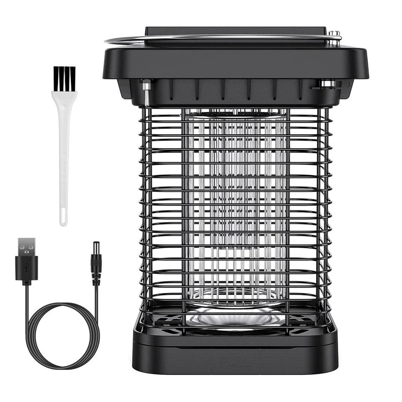 Outdoor Solar Powered Mosquito Fly Bug Zapper Insect Killer Lamp UV Light Waterproof Electric Trap 10