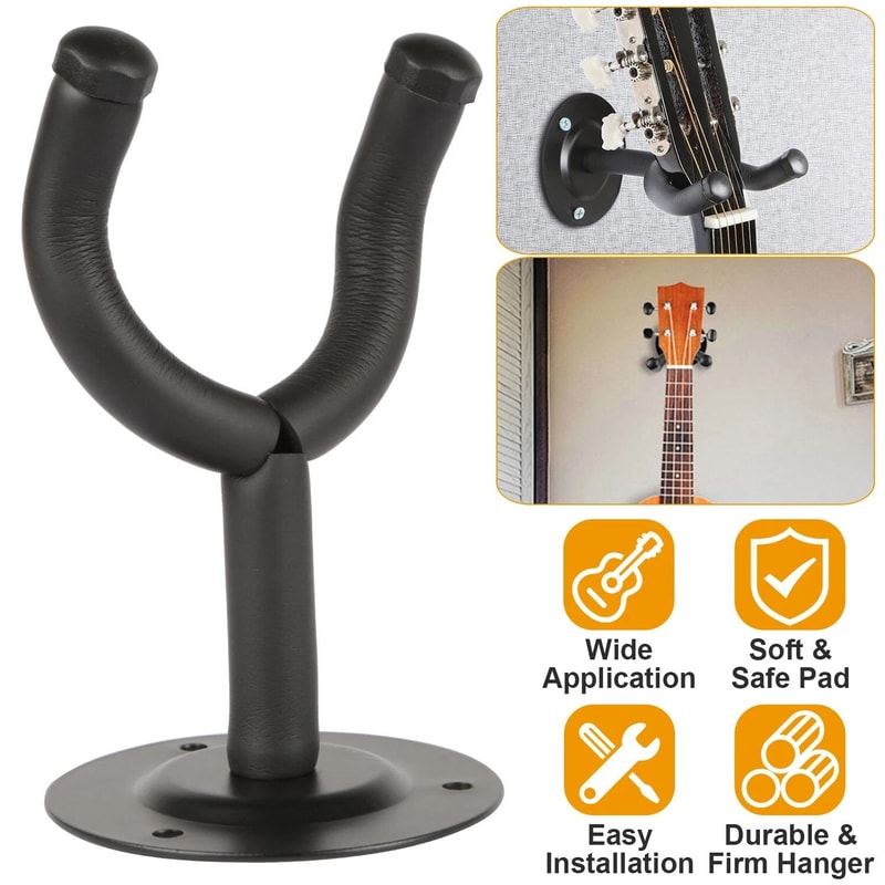 Display Wall Mount Hanger For Guitar Padded Steel Hook For Acoustic Electric Guitars Sturdy Safe 1