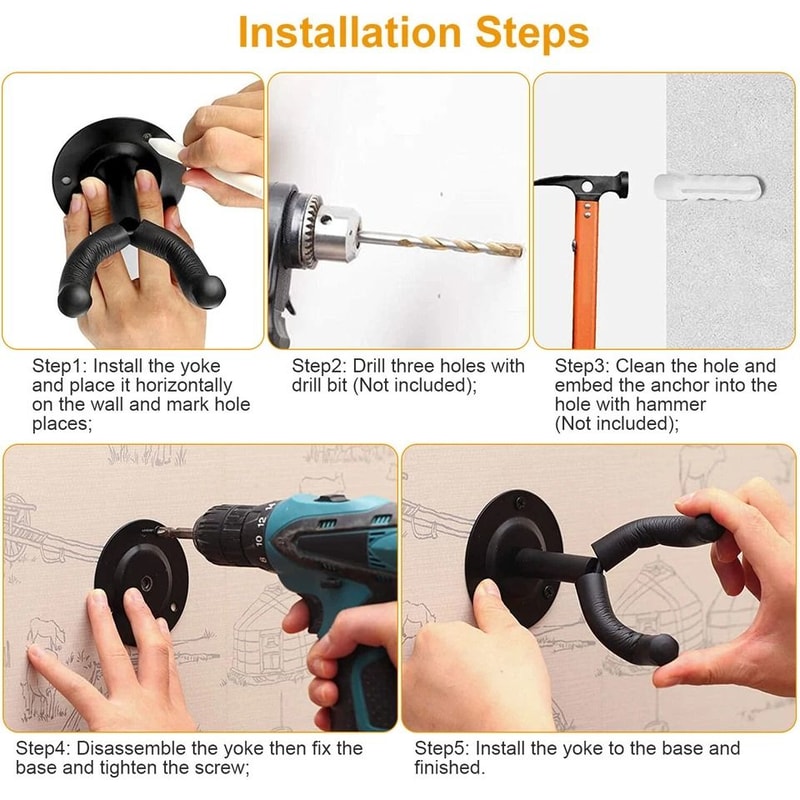 Display Wall Mount Hanger For Guitar Padded Steel Hook For Acoustic Electric Guitars Sturdy Safe 4