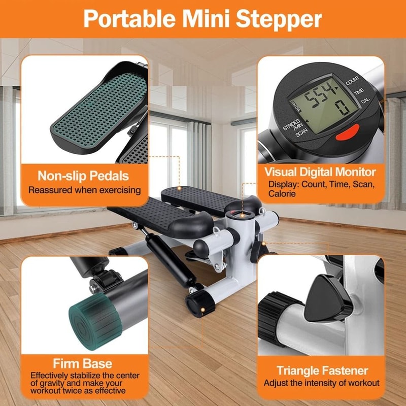 Mini Stepper For Weight Loss Full Body Workout With LCD Monitor Portable Stair Stepper Exercise Equ 7