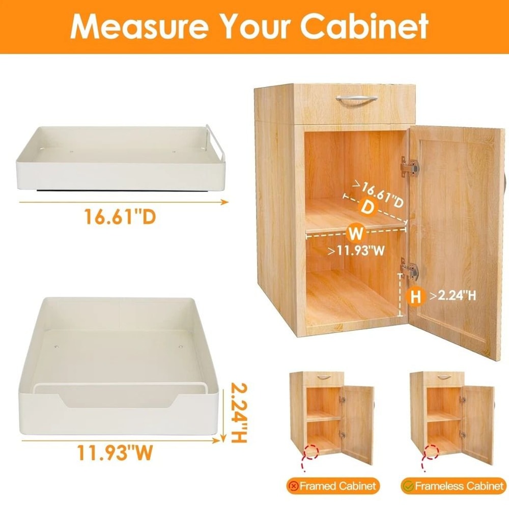 Pull Out Cabinet Organizer Kitchen Drawer Carbon Steel Pull Shelf Holder Easy Install Rustproof Org 12