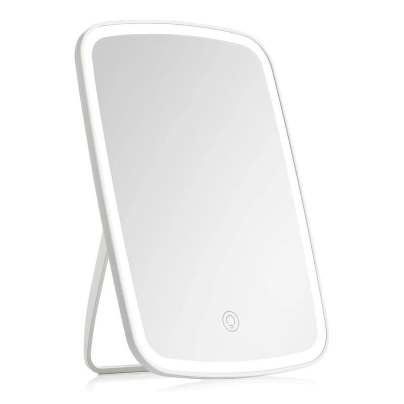 LED Lighted Makeup Mirror Brightness Adjustable Vanity Desk Mirror USB Rechargeable With Light Colo 1