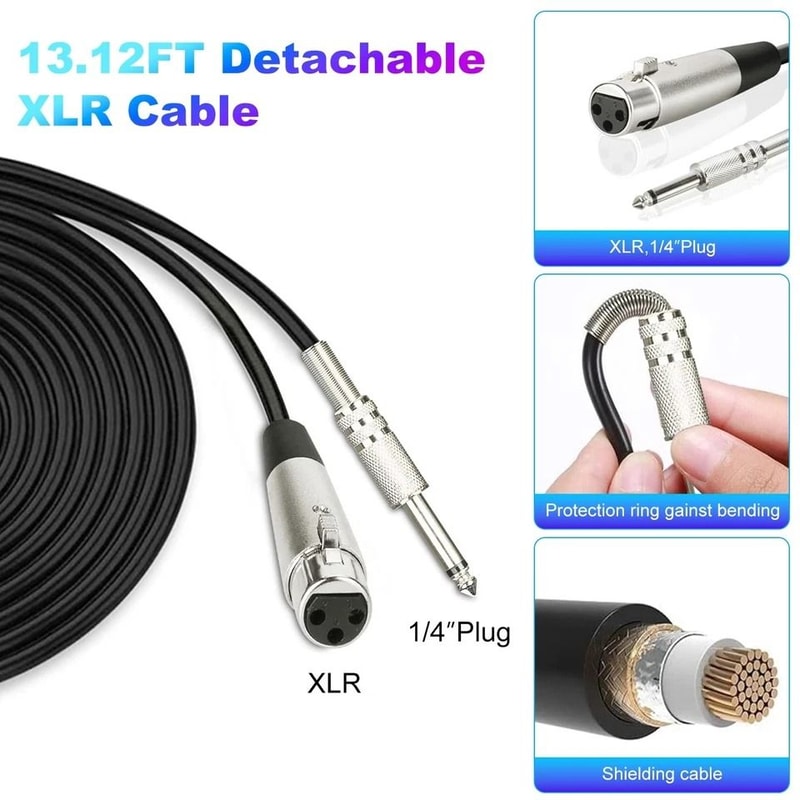 Microphone Handheld Dynamic Mic For Karaoke Wired Singing Mic With 13ft Cable For Clear Vocal Repro 8