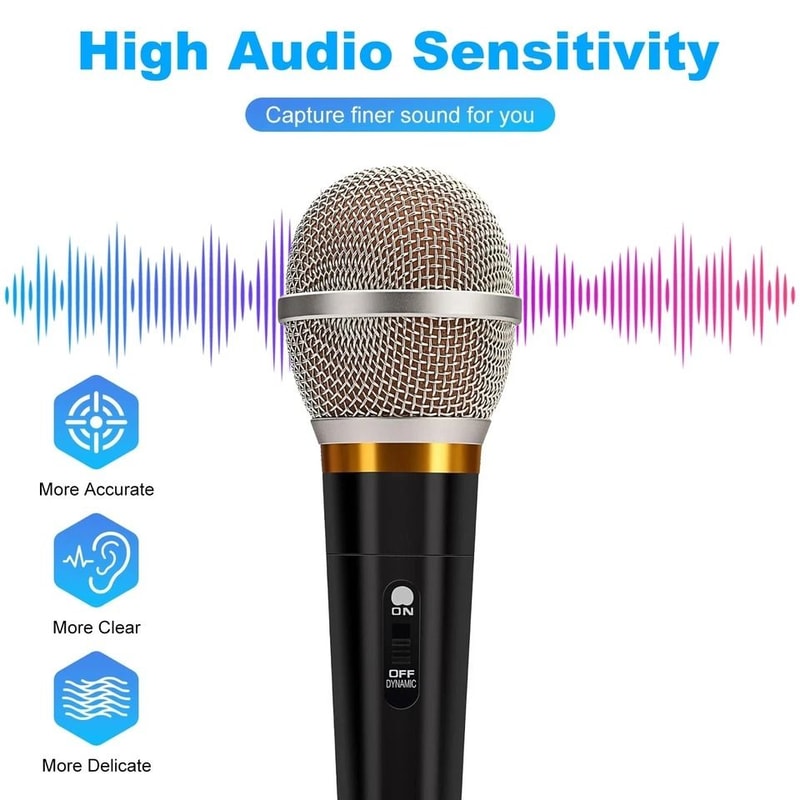 Microphone Handheld Dynamic Mic For Karaoke Wired Singing Mic With 13ft Cable For Clear Vocal Repro 9