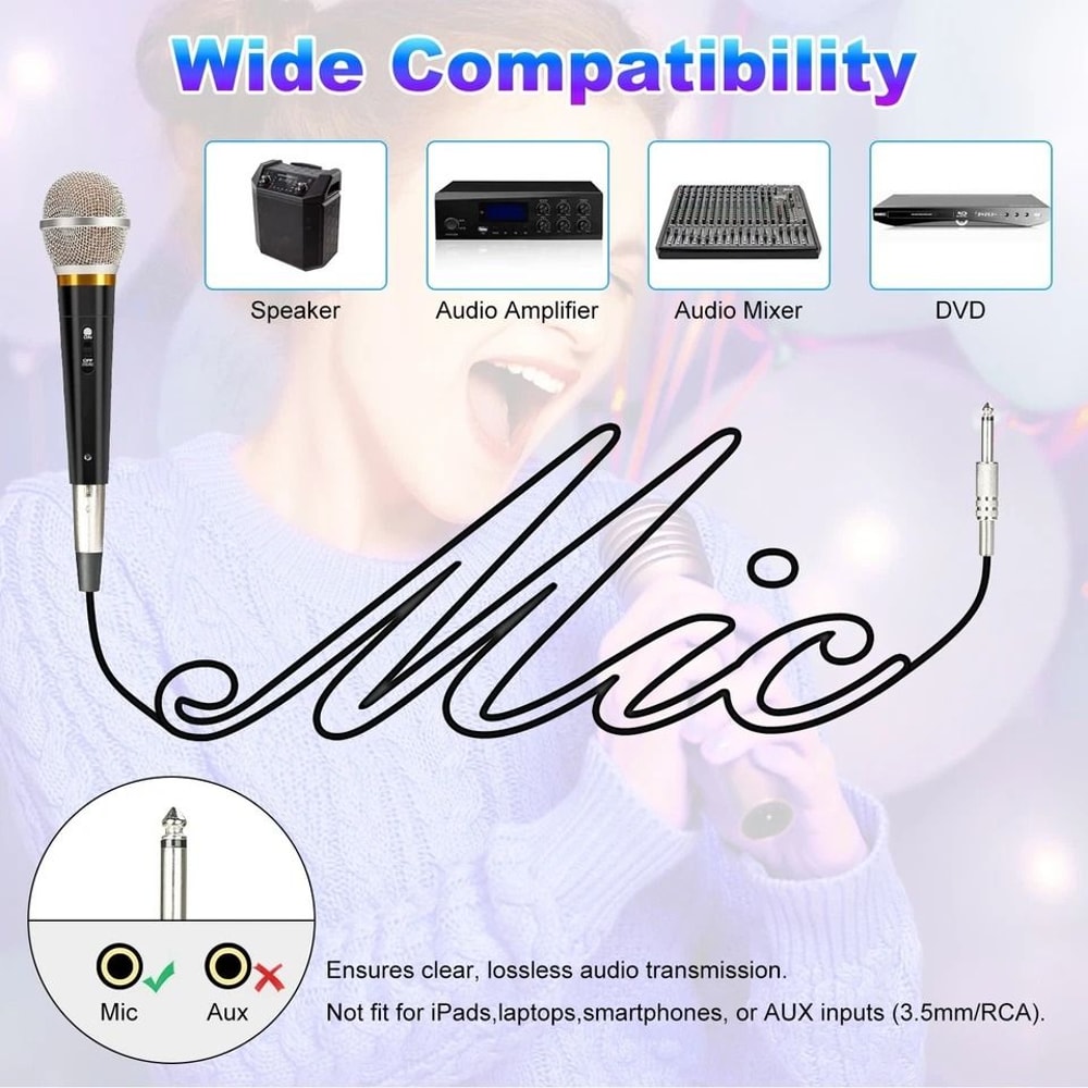 Microphone Handheld Dynamic Mic For Karaoke Wired Singing Mic With 13ft Cable For Clear Vocal Repro 6