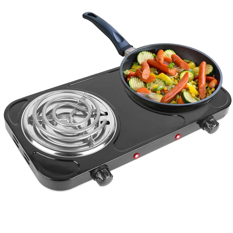 New Electric Double Burner Hot Plate Cooktop Portable Heating Stove For Cooking Camping 1