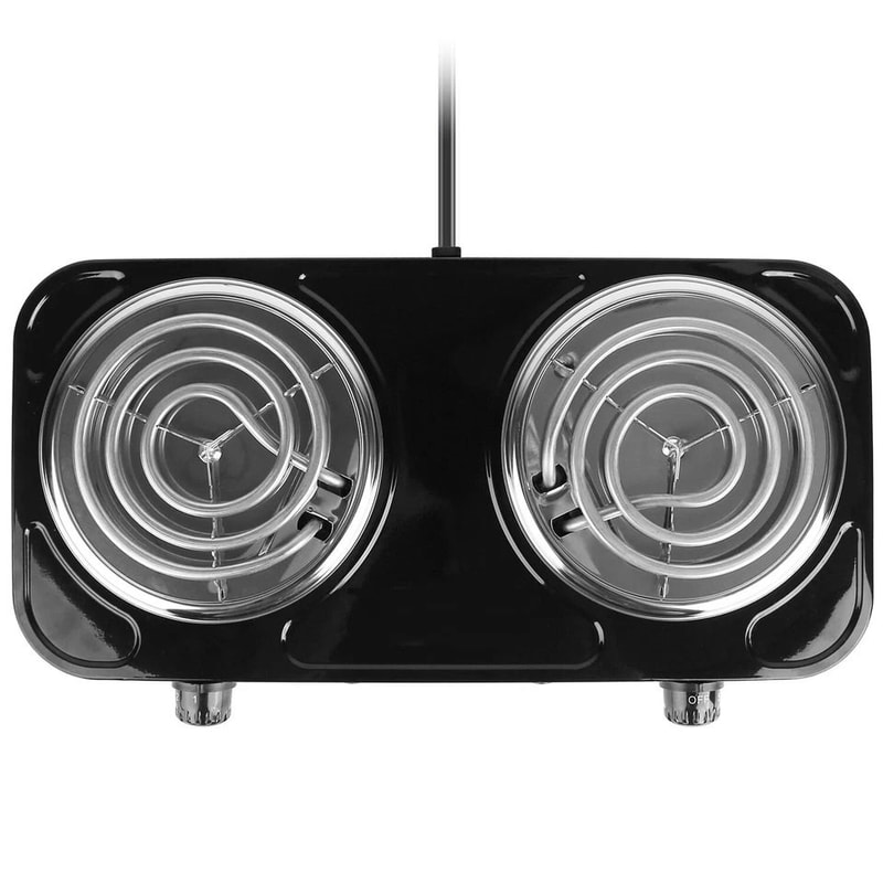 New Electric Double Burner Hot Plate Cooktop Portable Heating Stove For Cooking Camping 0
