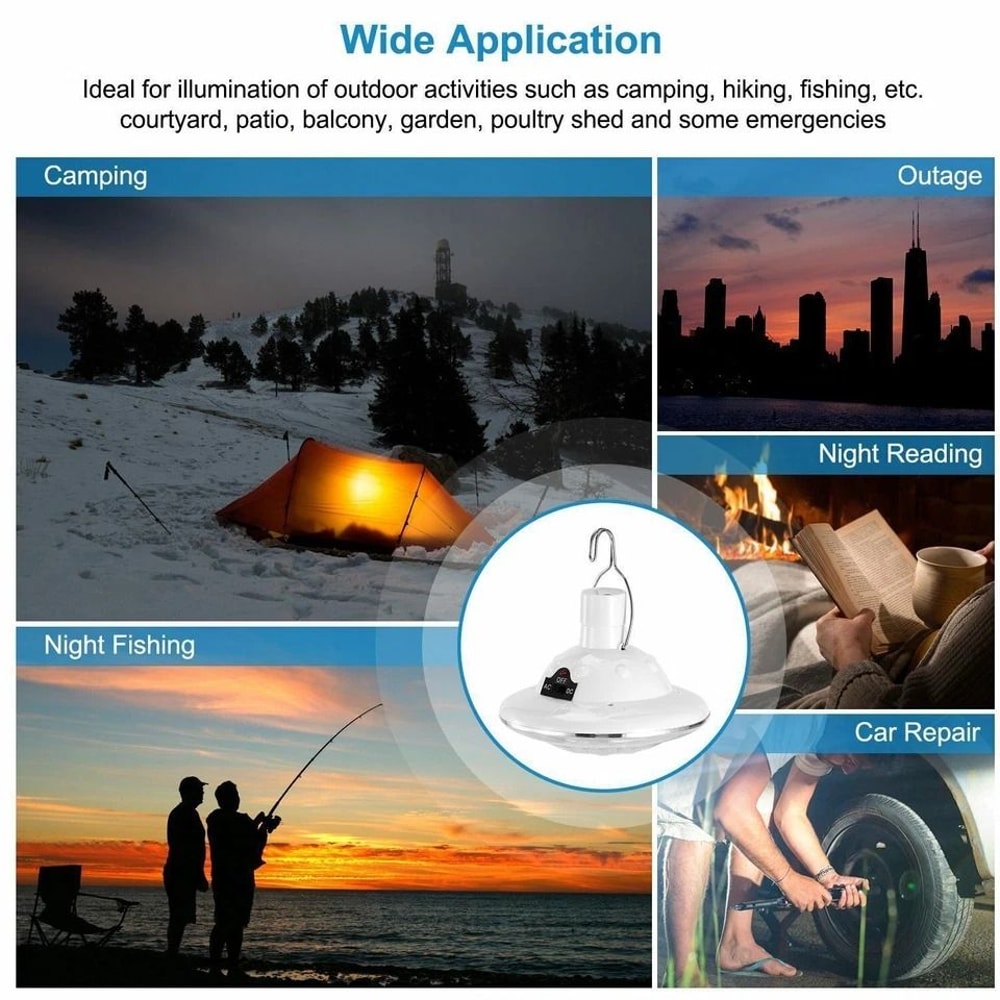 Portable Solar Powered LED Lamp LED Light For Camping Yard Garden InOutdoor Use Tent Lighting 3