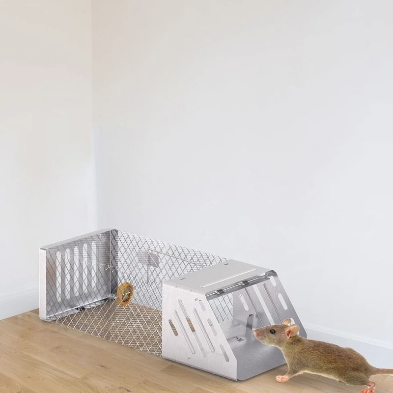 Humane Live Animal Trap Automatic Rat Trap Indoor Mouse Cage Continuous Catching Safe Metal Trap Fo 0