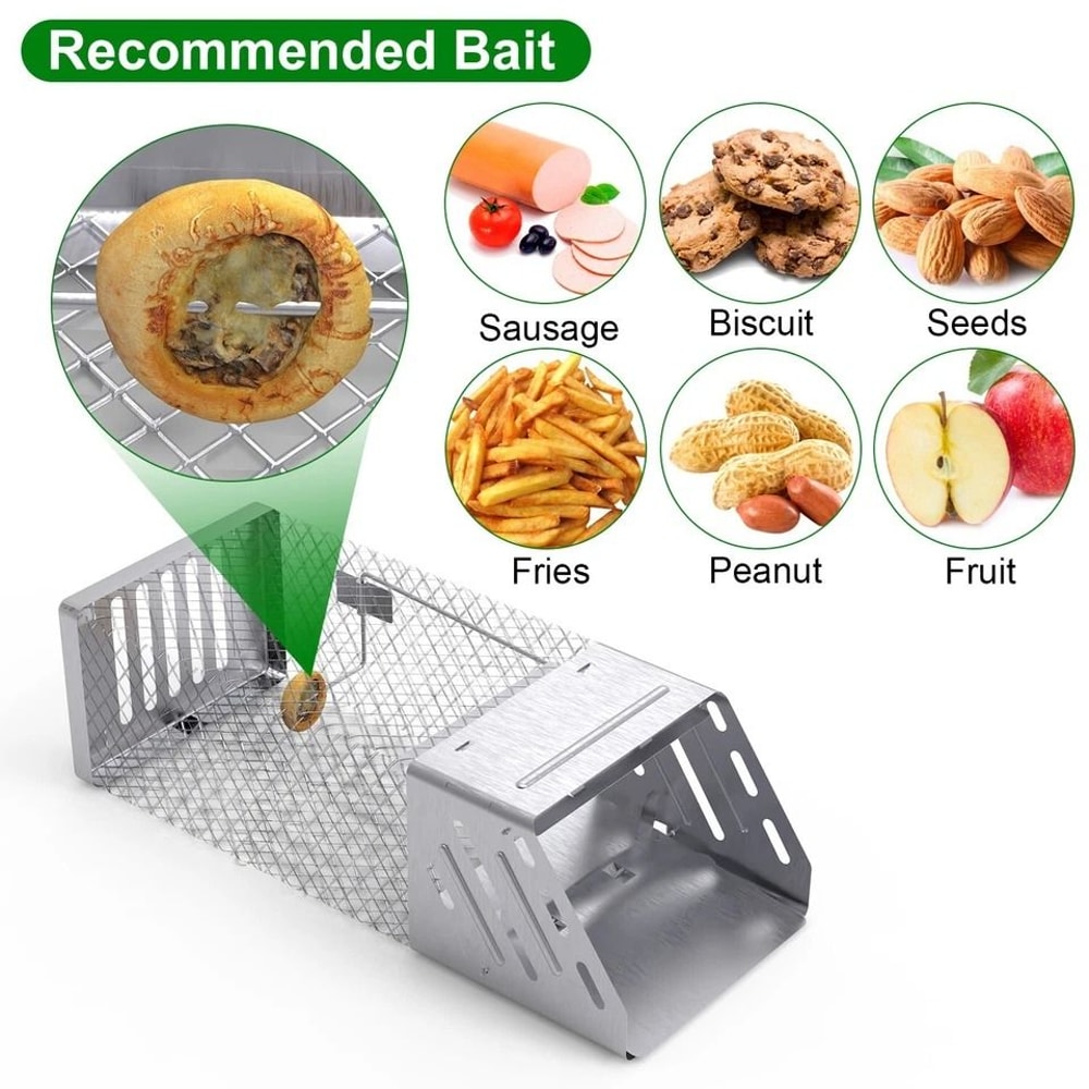 Humane Live Animal Trap Automatic Rat Trap Indoor Mouse Cage Continuous Catching Safe Metal Trap Fo 8