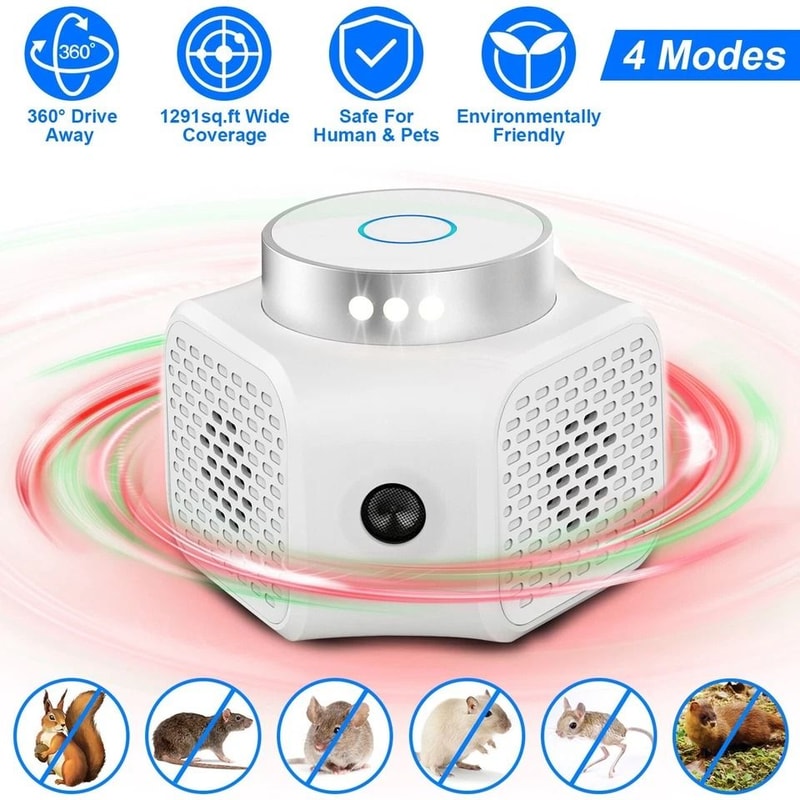 Ultrasonic Rodent Chase Repeller Plugin Mouse And Rat Control Indoor Pest Control For Mice Roaches 12