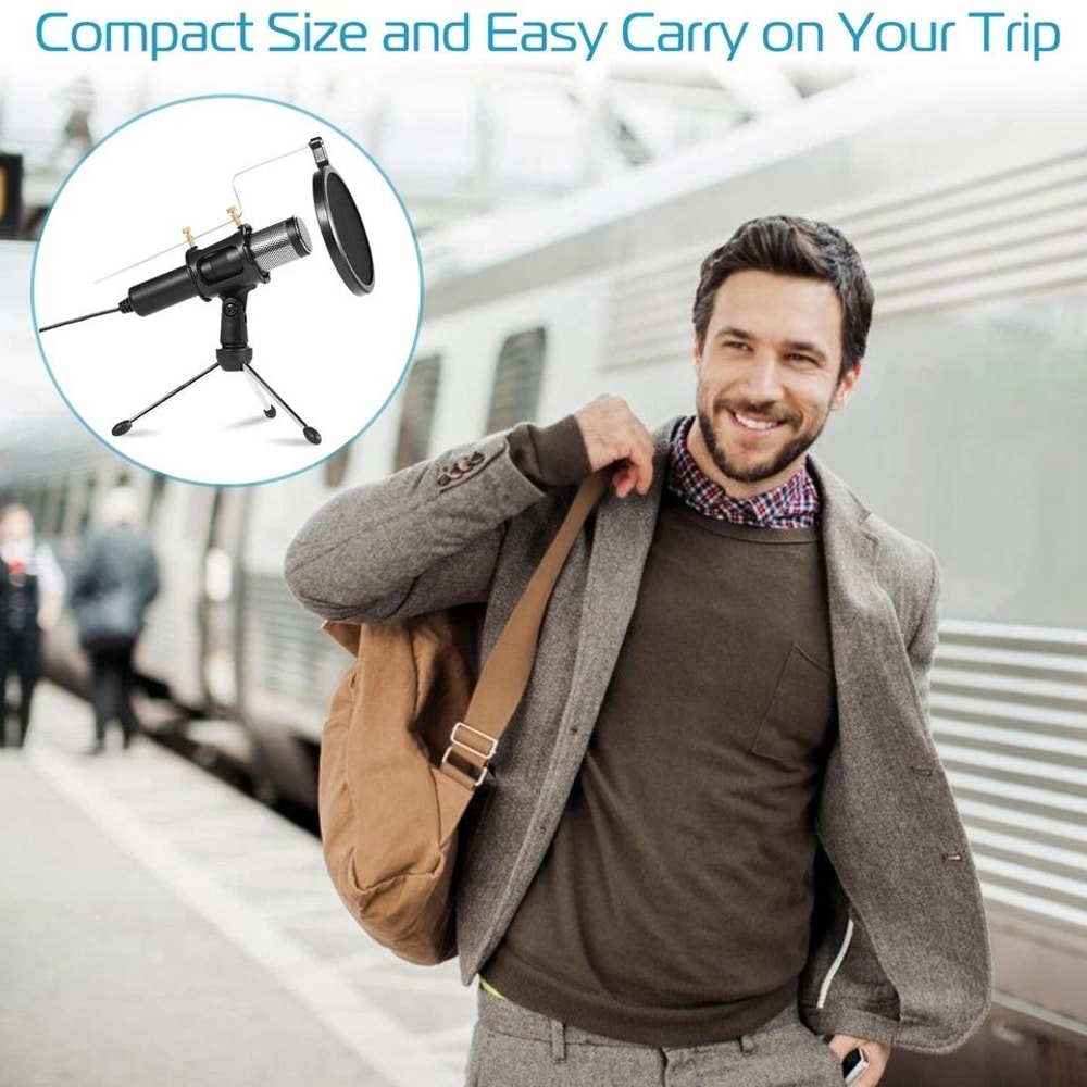 USB Condenser Microphone Tripod Stand Game Chat Recording For Computer Studio Use 4