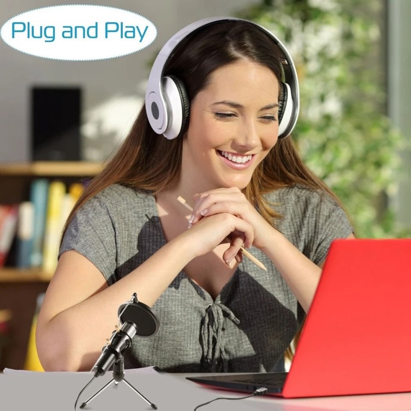 USB Condenser Microphone Tripod Stand Game Chat Recording For Computer Studio Use 5