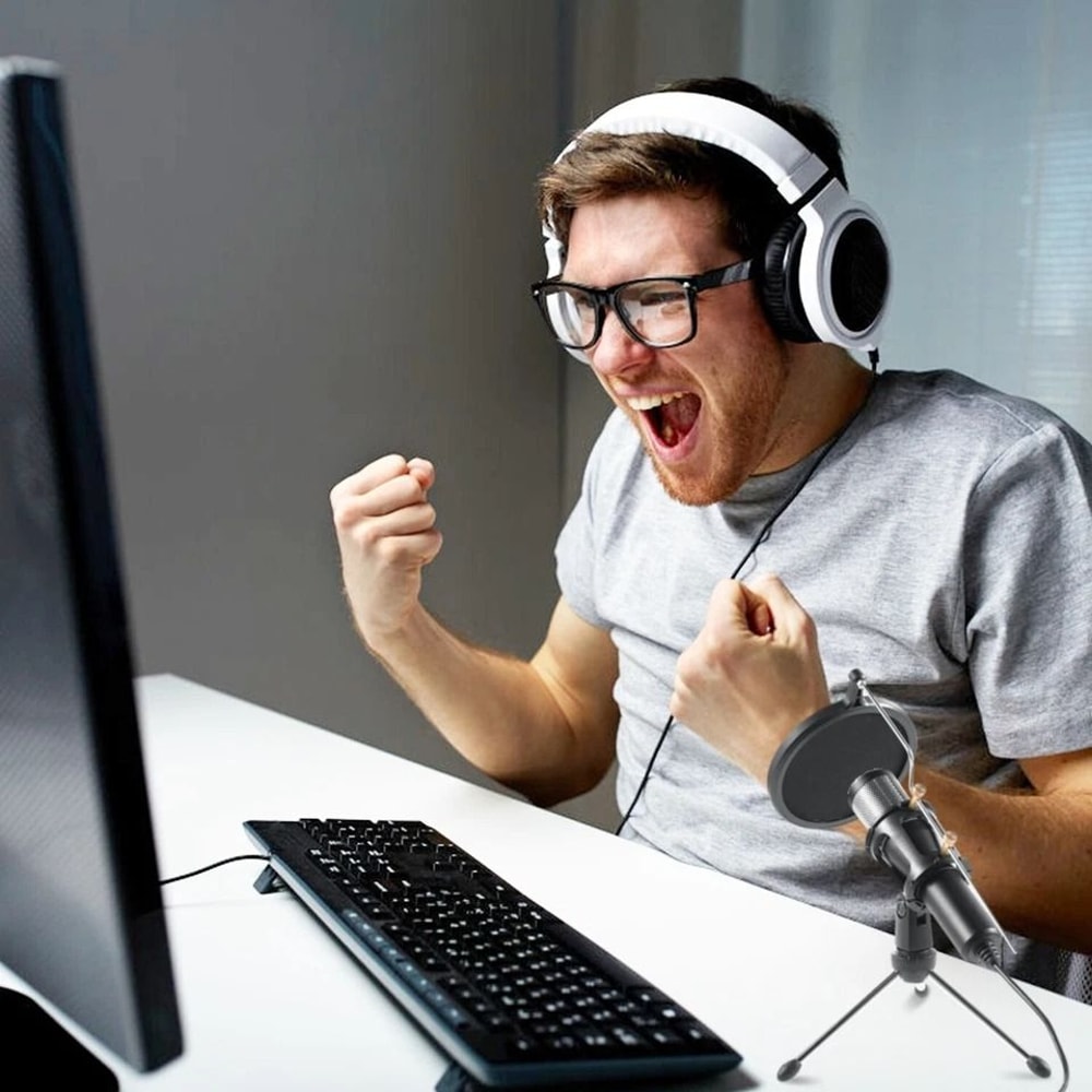 USB Condenser Microphone Tripod Stand Game Chat Recording For Computer Studio Use 7