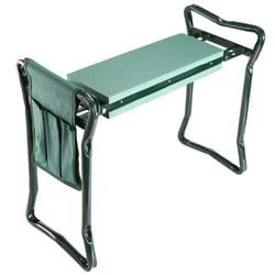 garden kneeler seat bench with eva pad, foldable stool, tool pouch, sturdy iron construction, perfect for long hours