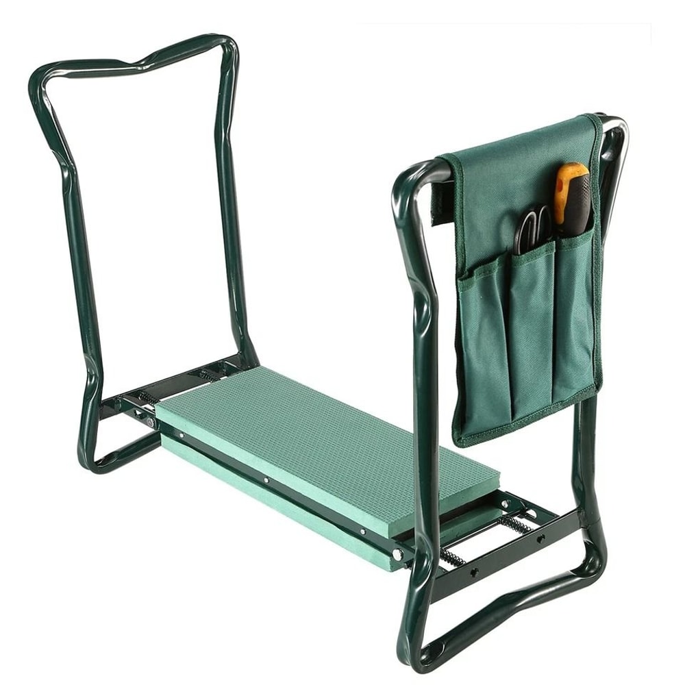 Garden Kneeler Seat Bench With EVA Pad Foldable Stool Tool Pouch Sturdy Iron Construction Perfect F 8