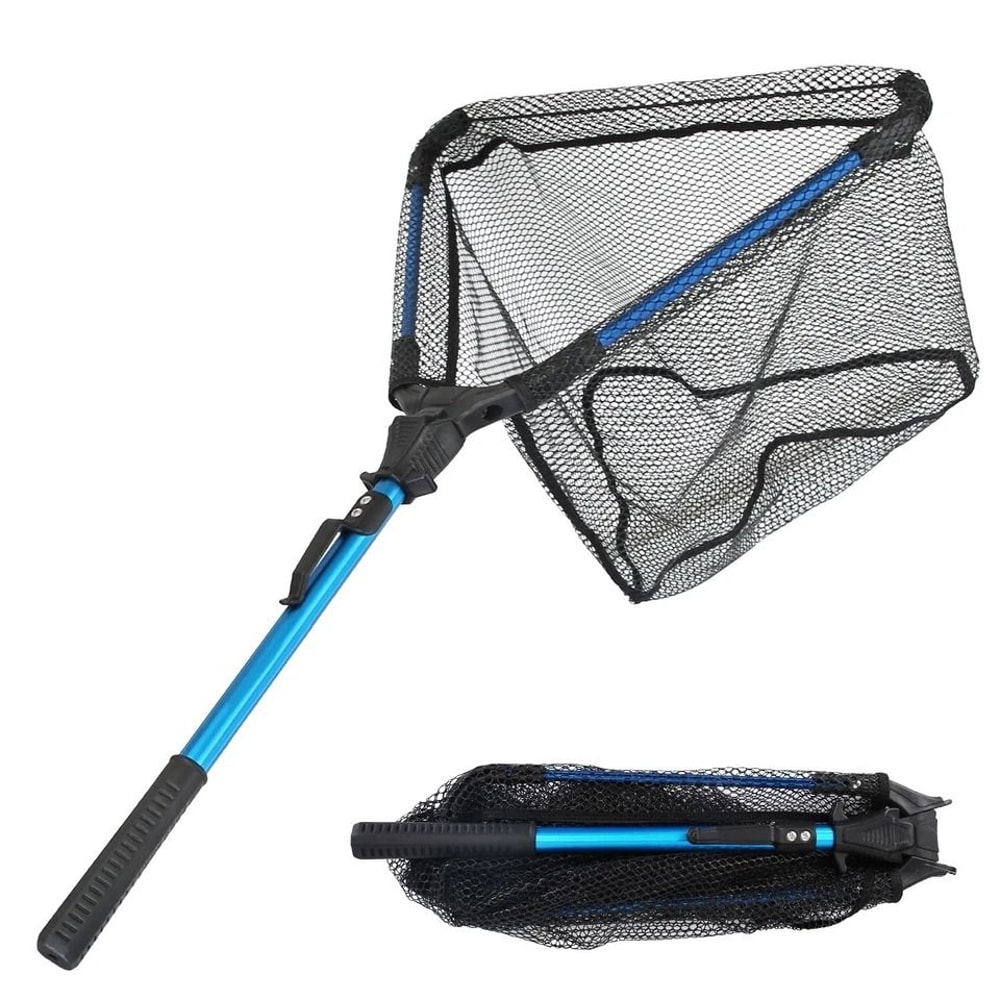 Fishing Net Hexagonal Foldable Design Durable Aluminum Alloy Handle Nano Coating Nylon Mesh Perfect