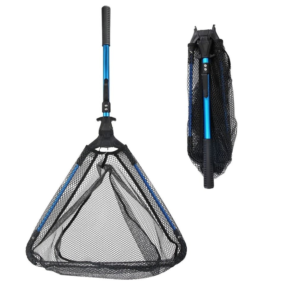 Fishing Net Hexagonal Foldable Design Durable Aluminum Alloy Handle Nano Coating Nylon Mesh Perfect