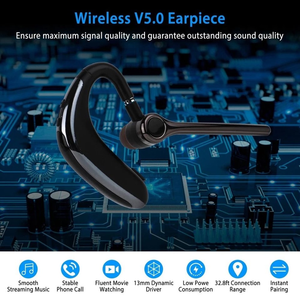 Noise Cancelling Wireless Earpiece Trucker Earbuds For Driving Stable Connection 2