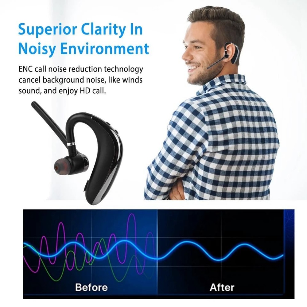 Noise Cancelling Wireless Earpiece Trucker Earbuds For Driving Stable Connection 4