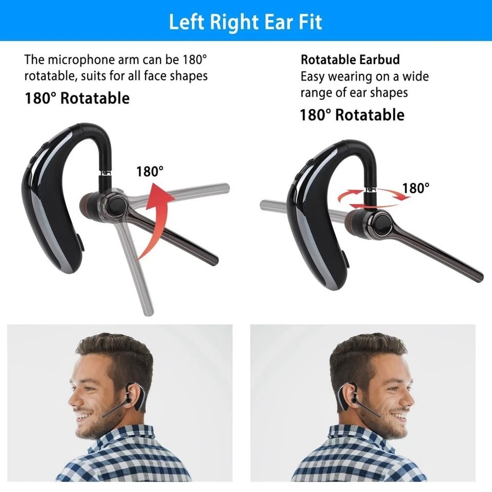 Noise Cancelling Wireless Earpiece Trucker Earbuds For Driving Stable Connection 5