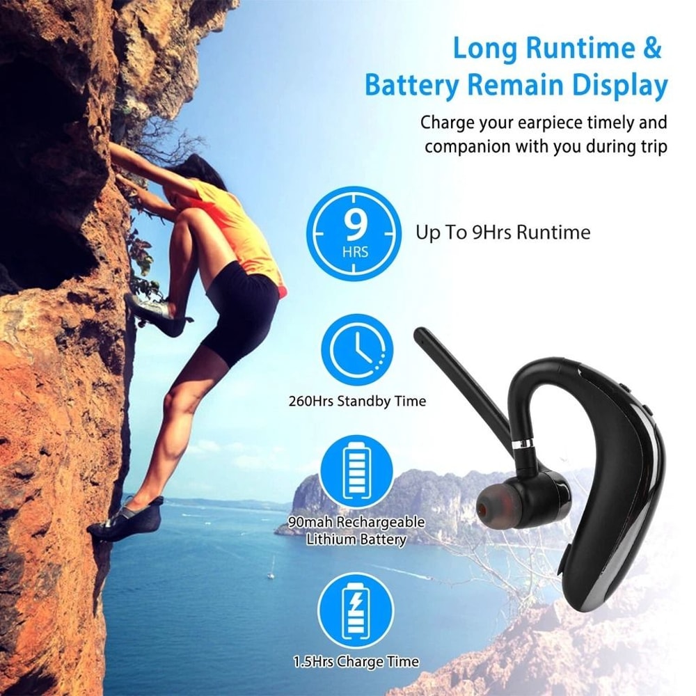 Noise Cancelling Wireless Earpiece Trucker Earbuds For Driving Stable Connection 6