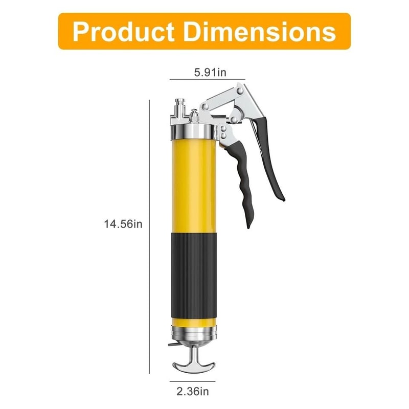 High Pressure Grease Gun Kit Capacity Pistol Grip Flexible Hose Jaw Couplers 1