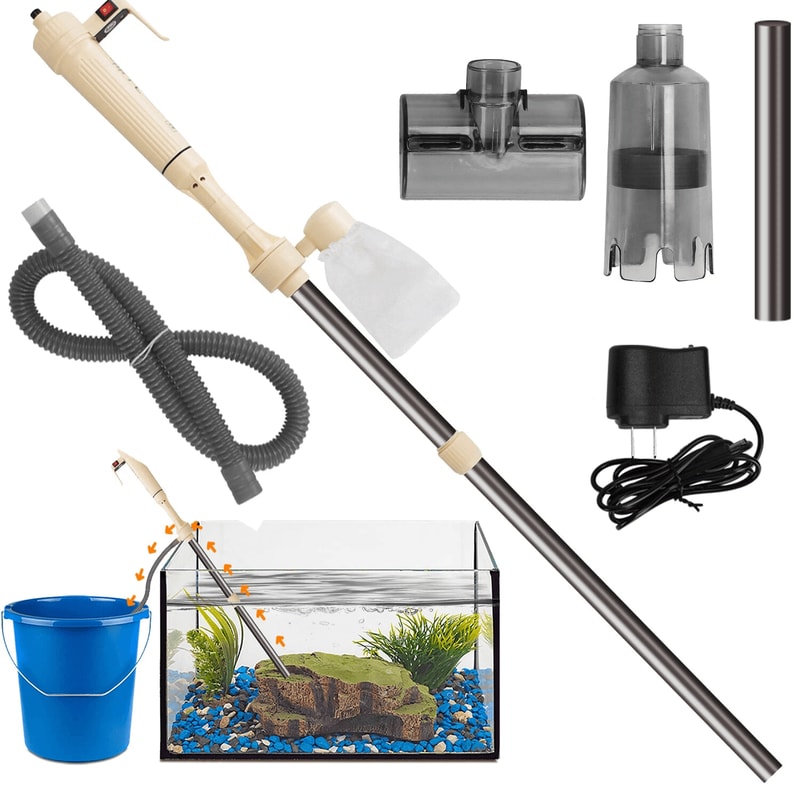 Automatic Electric Aquarium Vacuum Cleaner Gravel Cleaner Adjustable Fish Tank Cleaner For Efficien 10
