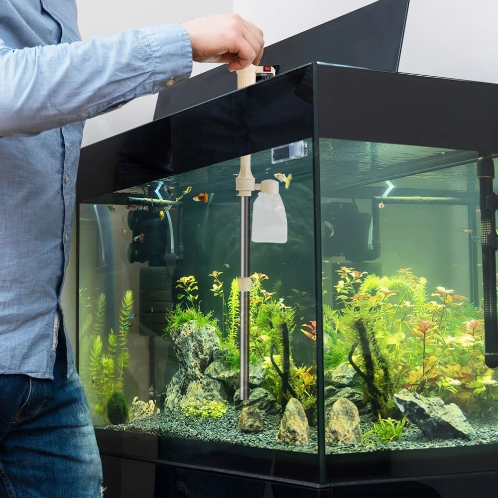 Automatic Electric Aquarium Vacuum Cleaner Gravel Cleaner Adjustable Fish Tank Cleaner For Efficien 7