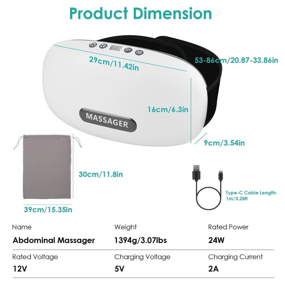 Electric Heated Abdominal Massager Leg Kneading AntiCellulite Machine With Red Light Therapy For Mu 7