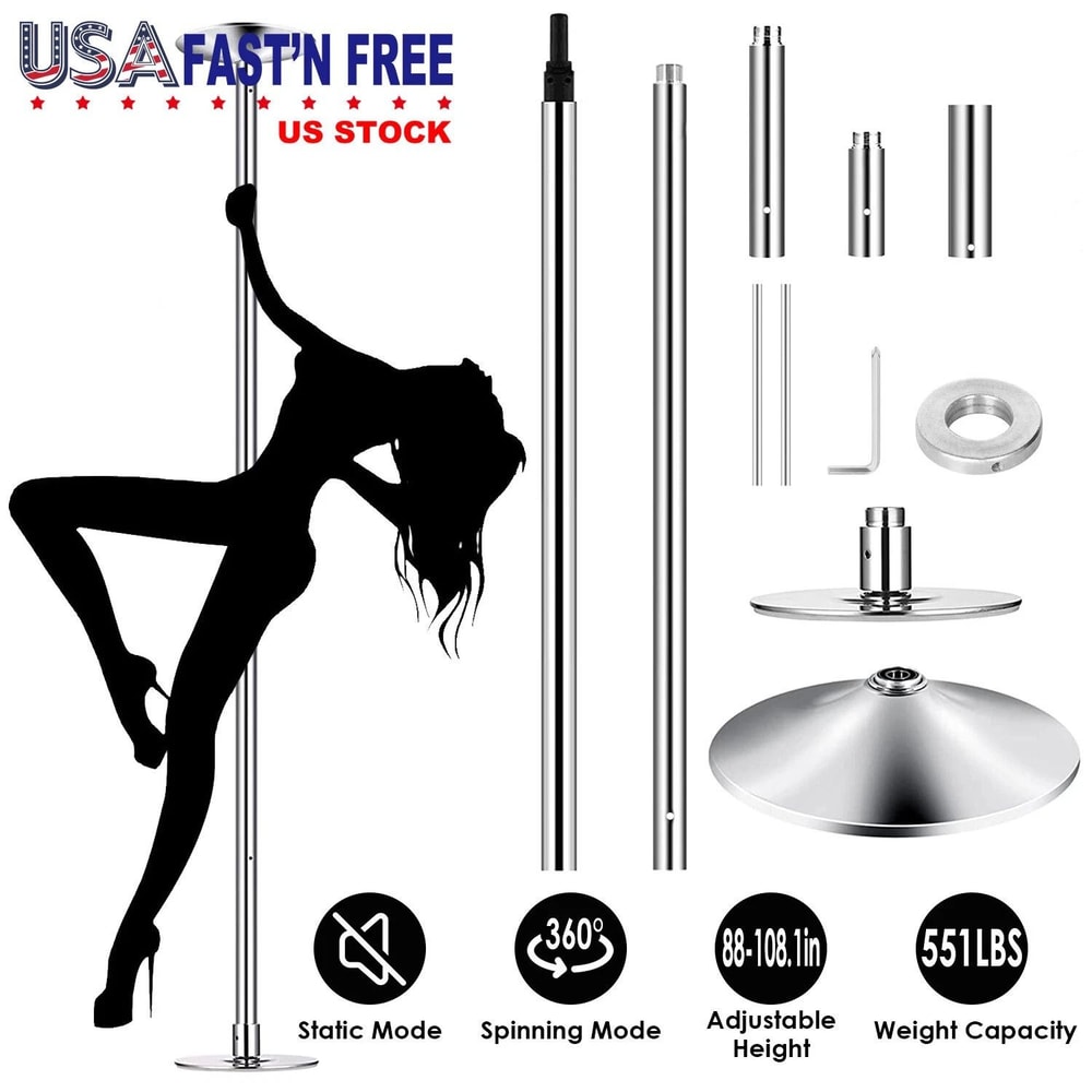 Adjustable Height Stripper Pole Thickened Dance Pole Static Spinning Pole For Exercise Party Use 11