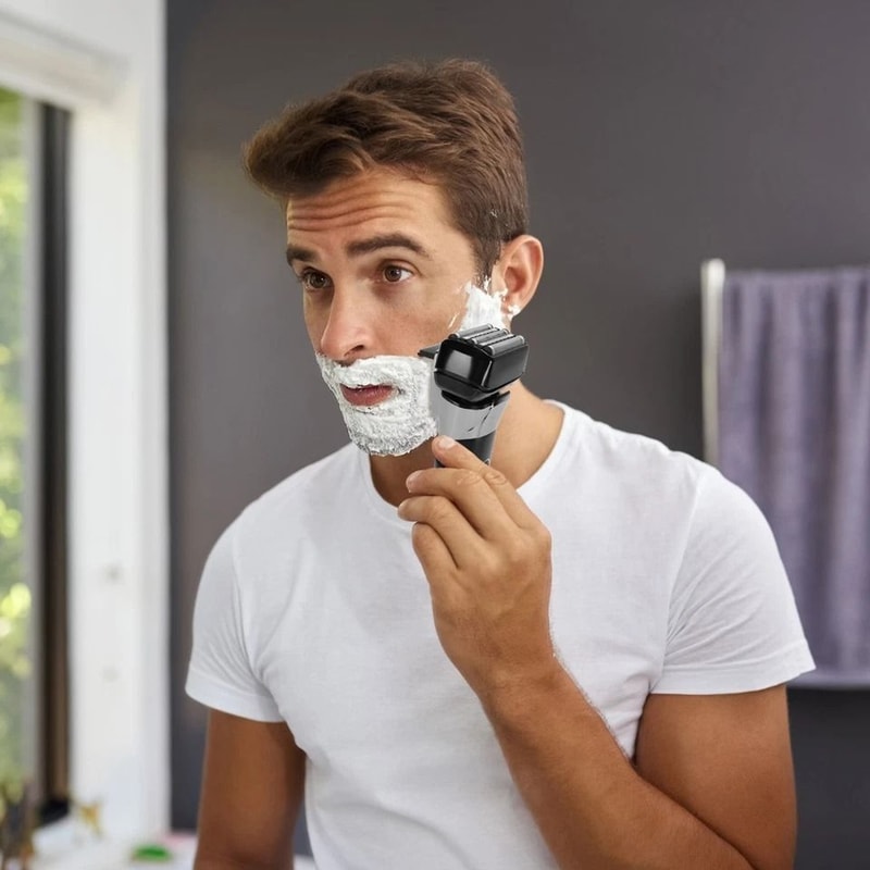 Electric Razor For Men Wet Dry Beard Trimmer Titanium Foil Shaver Waterproof Speed Shaving 1