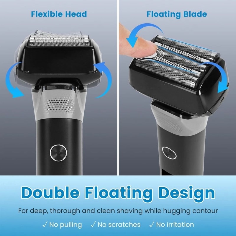 Electric Razor For Men Wet Dry Beard Trimmer Titanium Foil Shaver Waterproof Speed Shaving 8