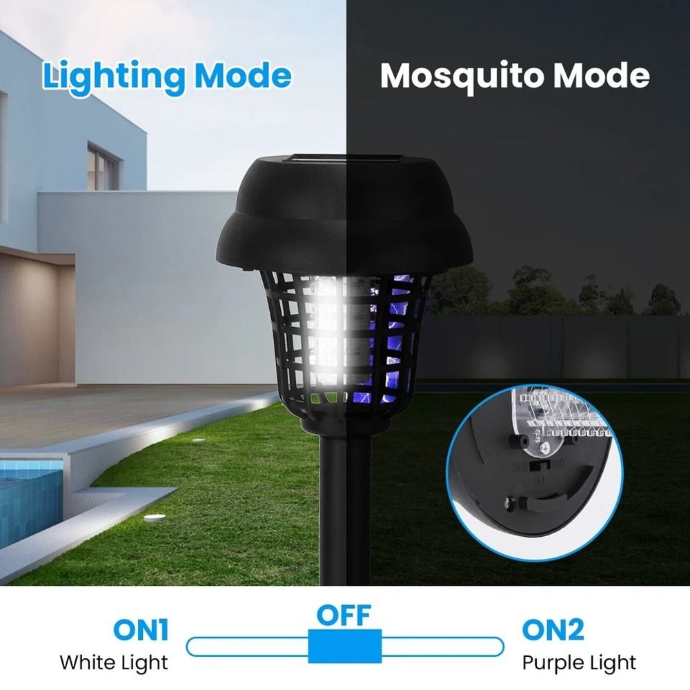 Solar Mosquito Zapper Bug Zapper Torch Outdoor Insect Killer LED Outdoor Zapper Tool Solar Powered 5