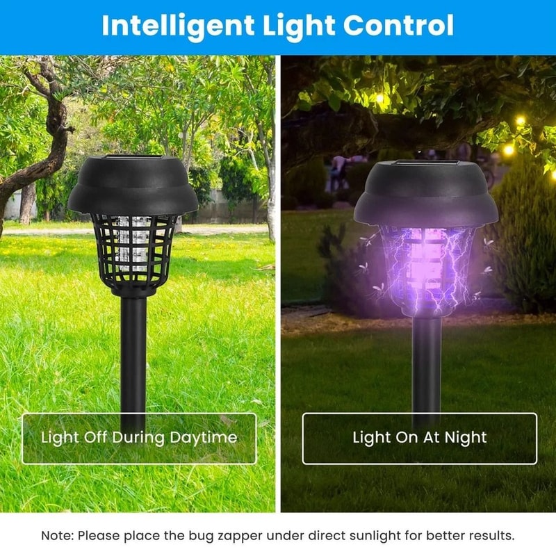 Solar Mosquito Zapper Bug Zapper Torch Outdoor Insect Killer LED Outdoor Zapper Tool Solar Powered 6